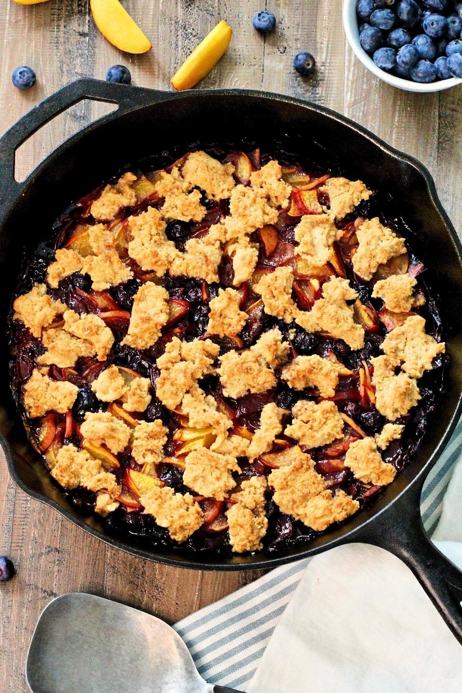 Easy Skillet Blueberry Peach Cobbler Blueberry Org