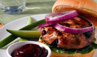 Blueberry-Lemongrass Turkey Burgers With Blueberry Ketchup