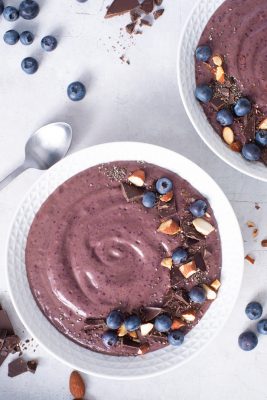 Chocolate Almond Blueberry Smoothie Bowl