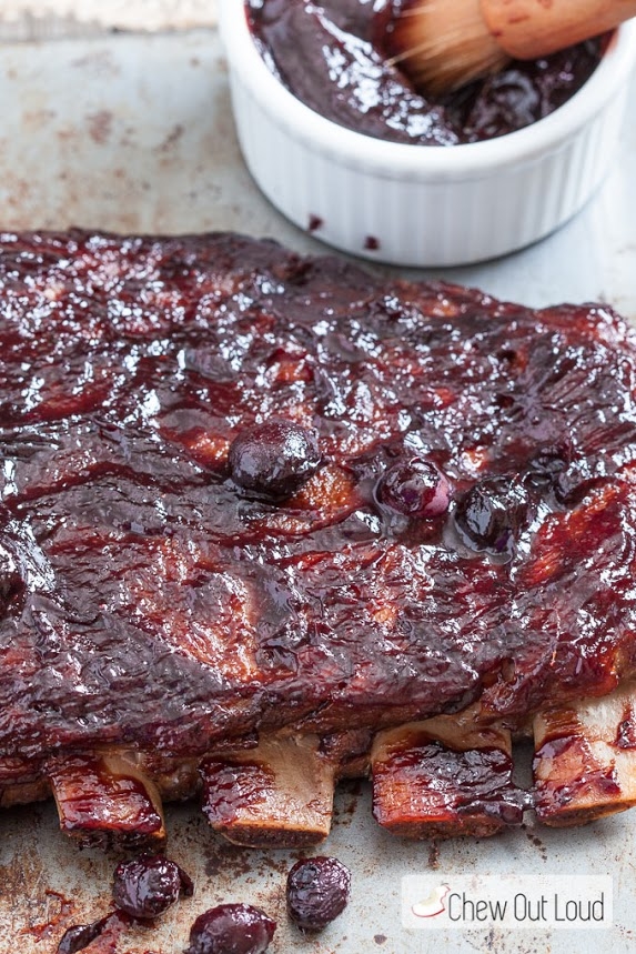 Blueberry Barbecue Glazed Ribs