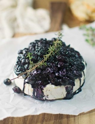 Baked Brie with Blueberry Balsamic Chutney