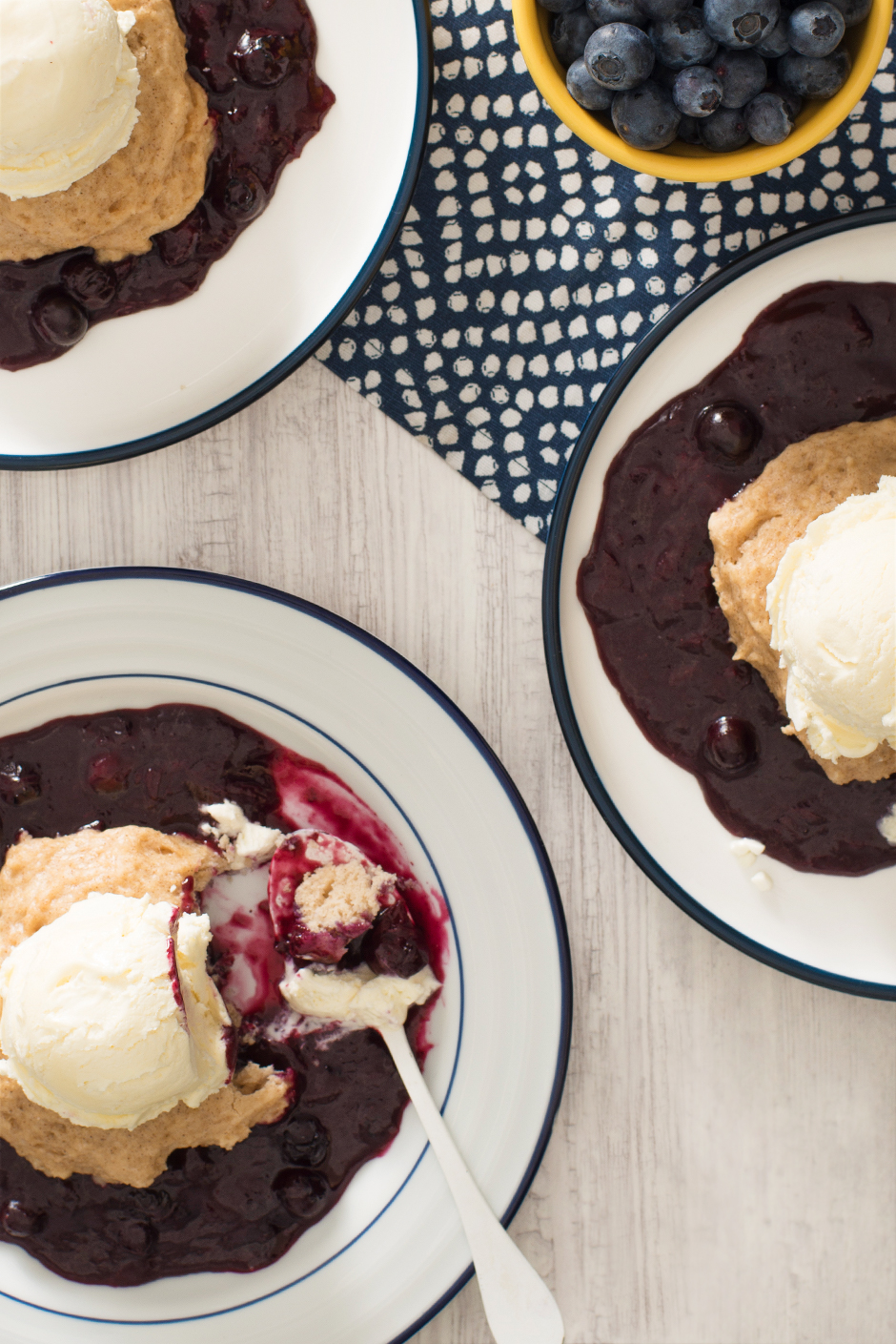 Slow Cooker Blueberry Plum Cobbler