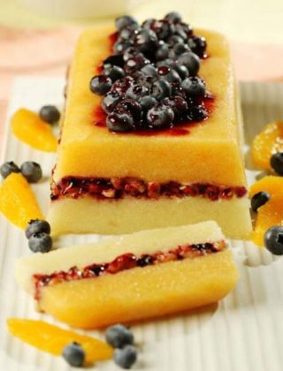 Blueberry and Citrus Sorbet “Layer Cake”
