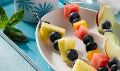 Fruit Kebabs With Blueberry Dip