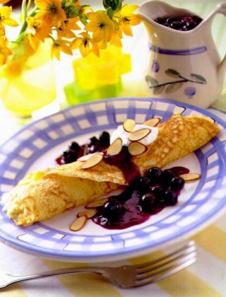 Blueberry Almond Crepes