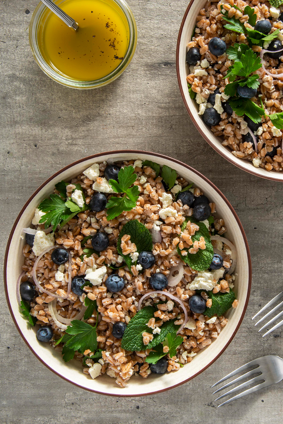 Warm Blueberry Farro Salad - Blueberry.org