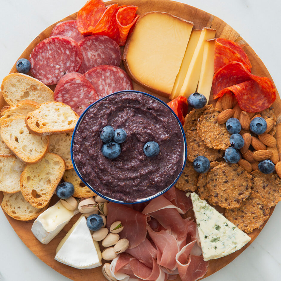 Charcuterie Board with Blueberry Almond Butter