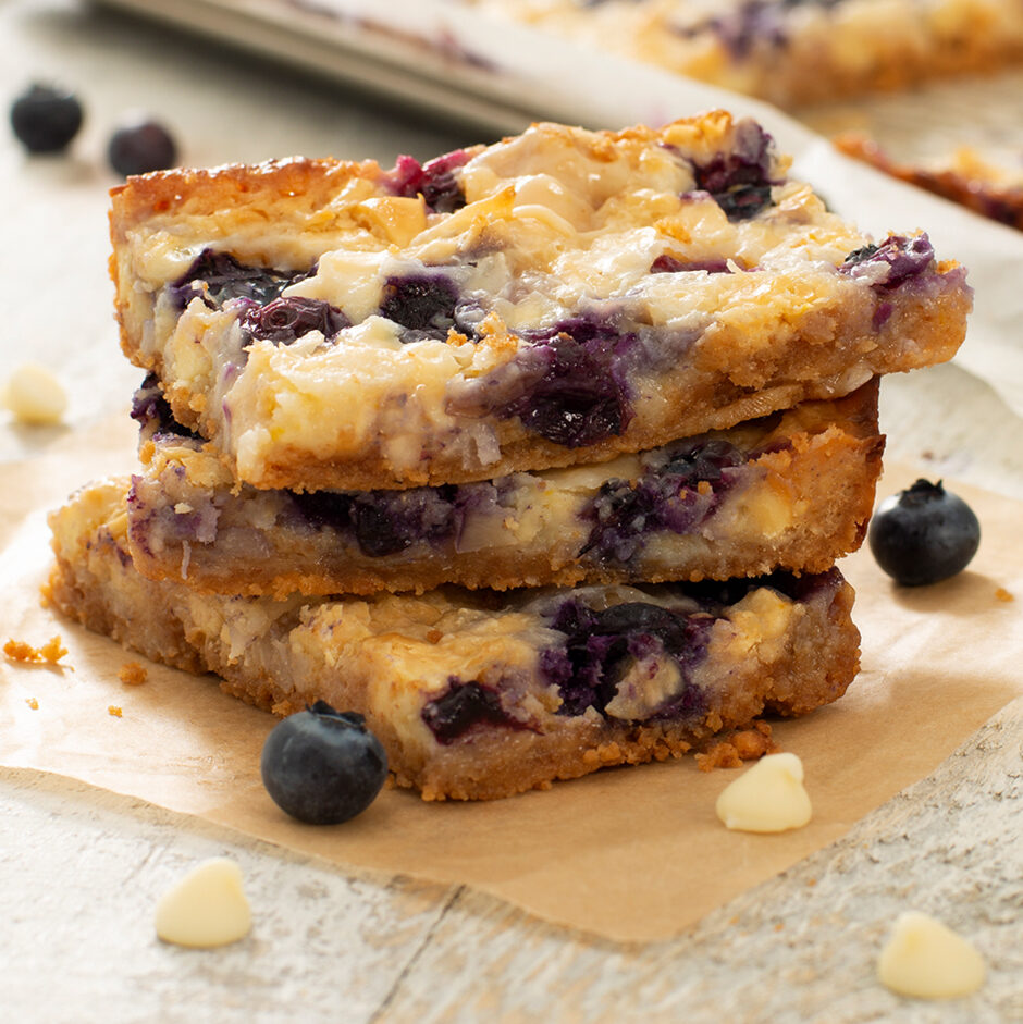 Blueberry and White Chocolate Dream Bars