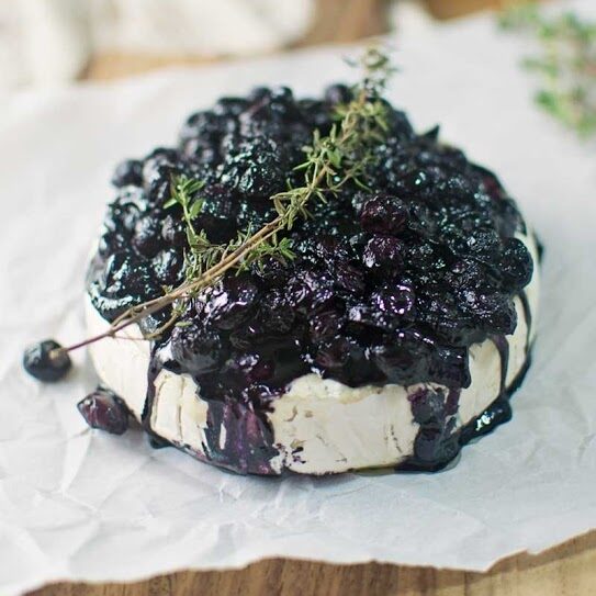 Baked Brie with Blueberry Balsamic Chutney