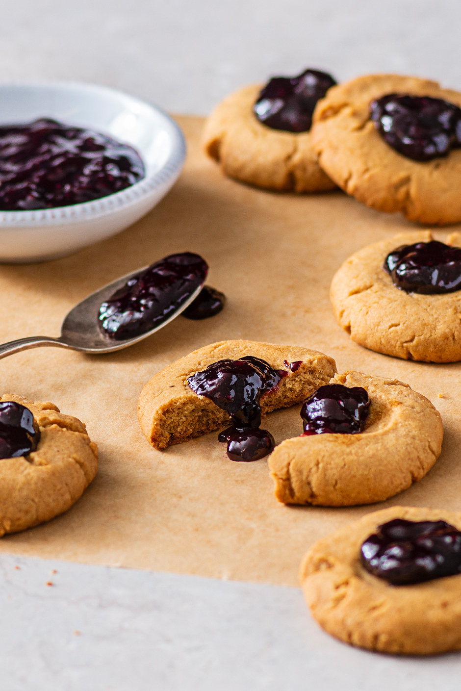 Peanut Butter and Blueberry Jam Cookies - Blueberry.org