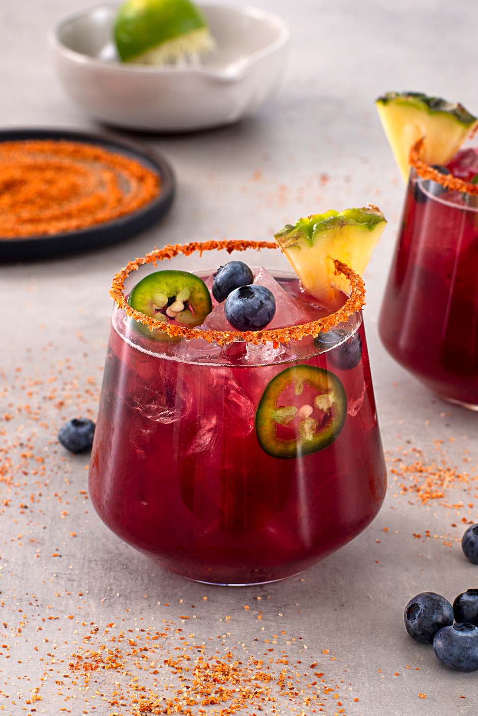 Spicy Blueberry Pineapple Margarita