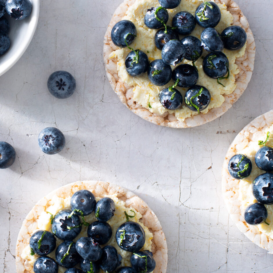 Blueberry Lemon Ricotta Rice Cakes