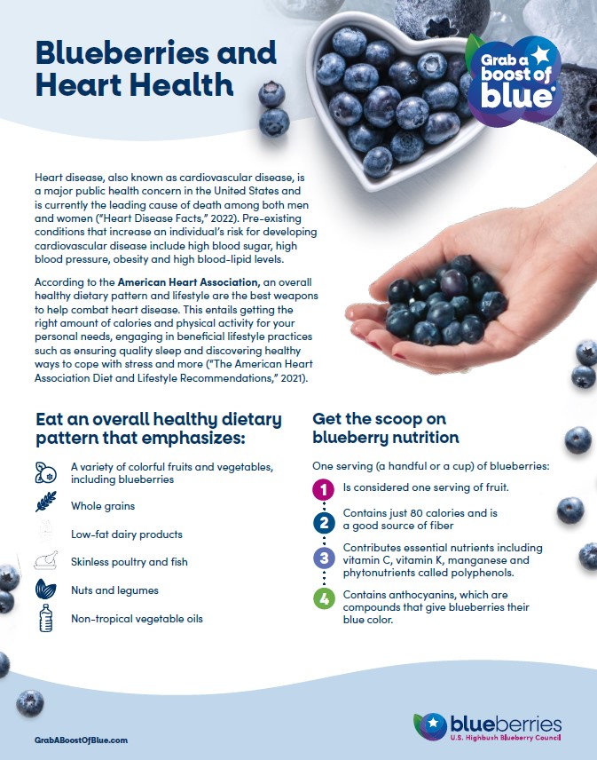 Preview image for "Blueberries and Heart Health" tip sheet