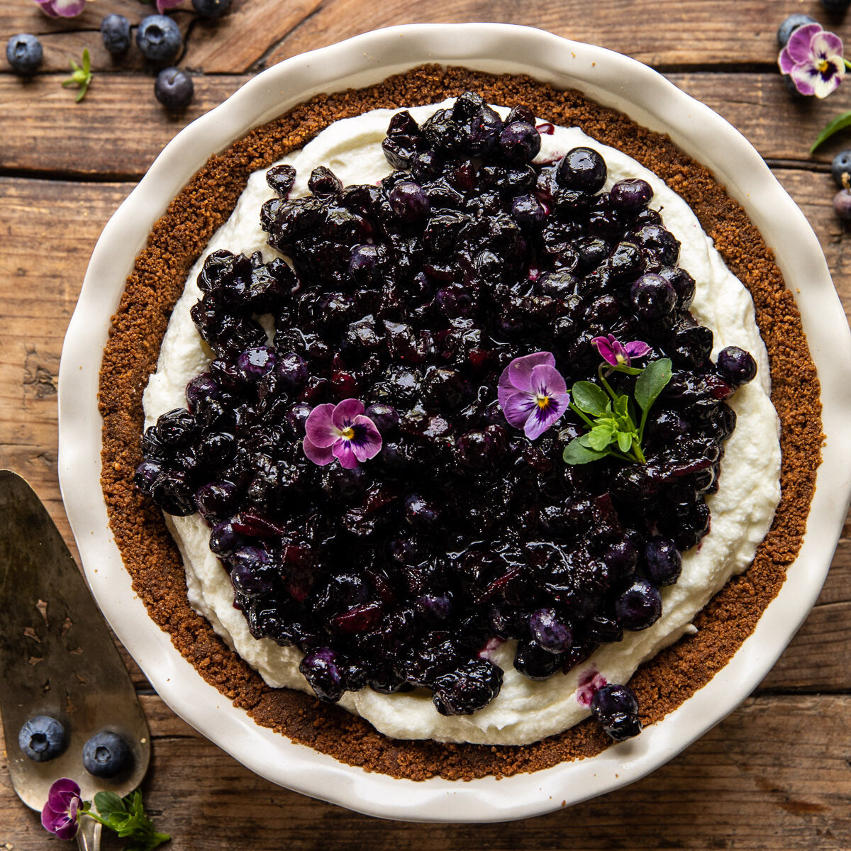 honey roasted blueberry and marshmallow cream pie