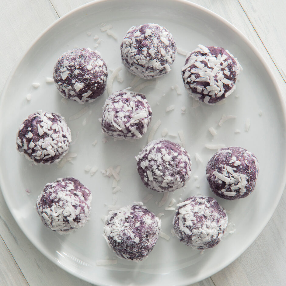 No-Bake Blueberry Coconut Energy Balls