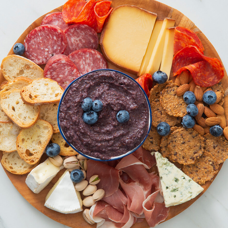Charcuterie Board with Blueberry Almond Butter