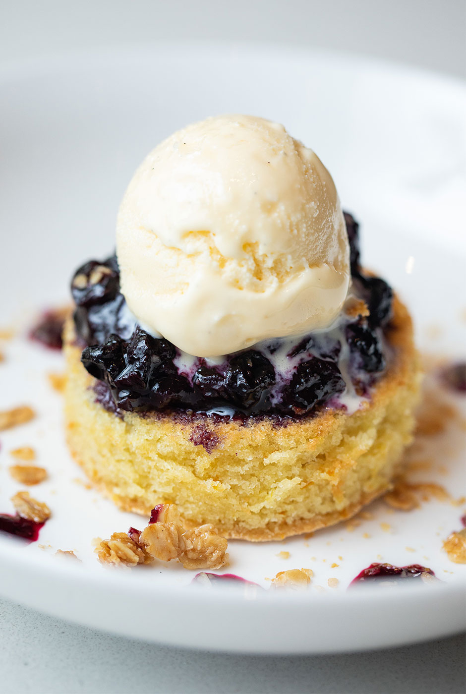 Almond Cake with Blueberry Compote