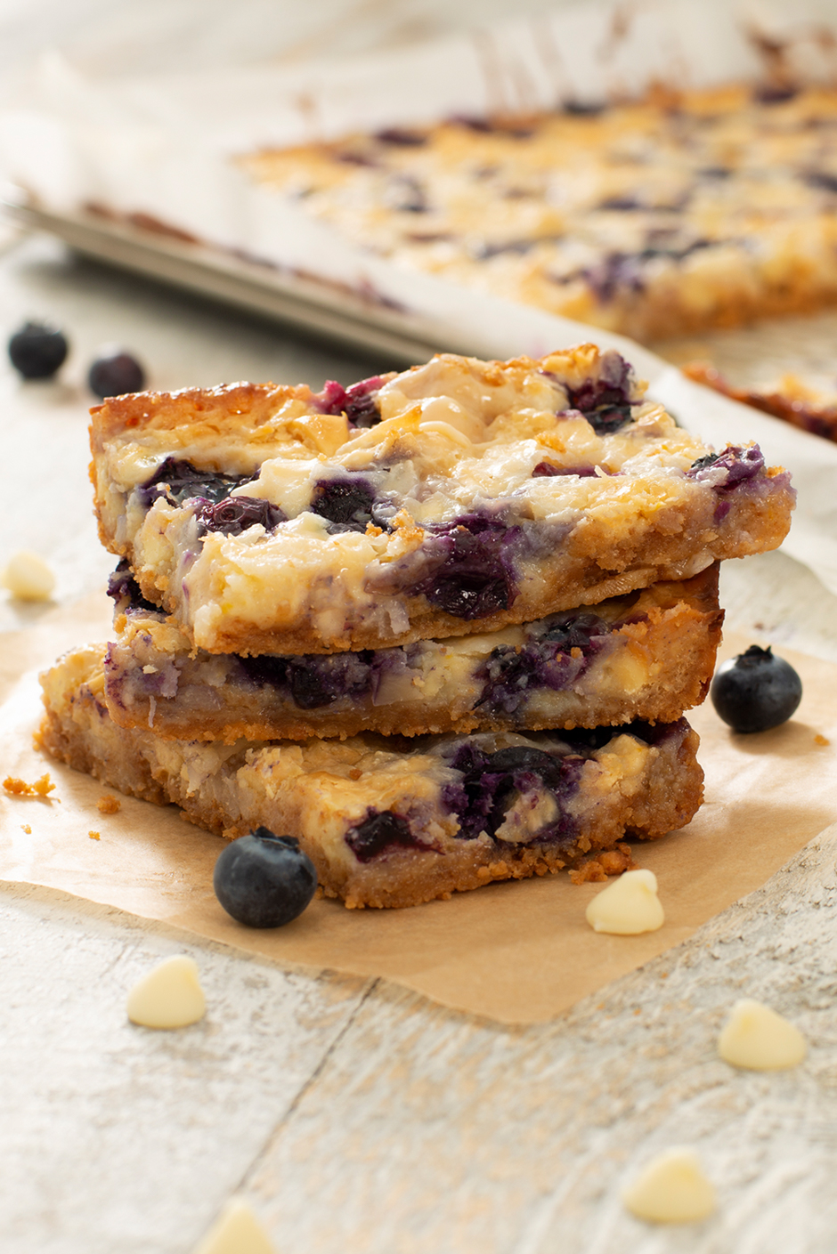 Blueberry and White Chocolate Dream Bars