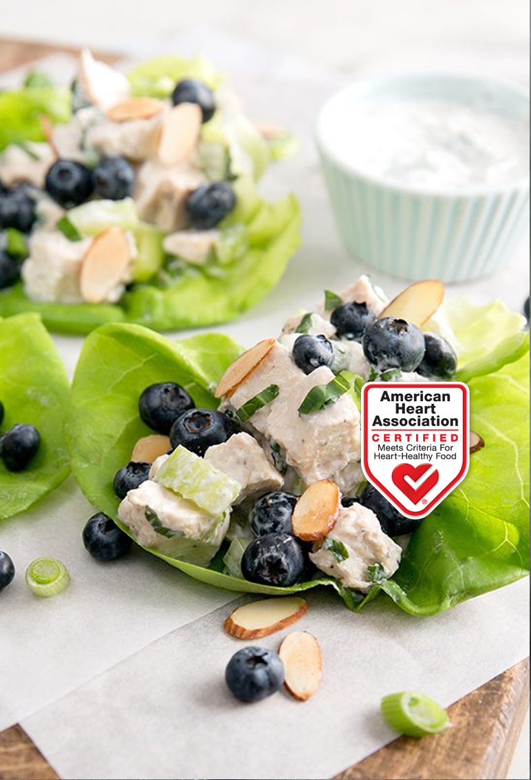 Recipe Image - Heart Check - Blueberry-Almond-Chicken-Salad-Lettuce-Wraps