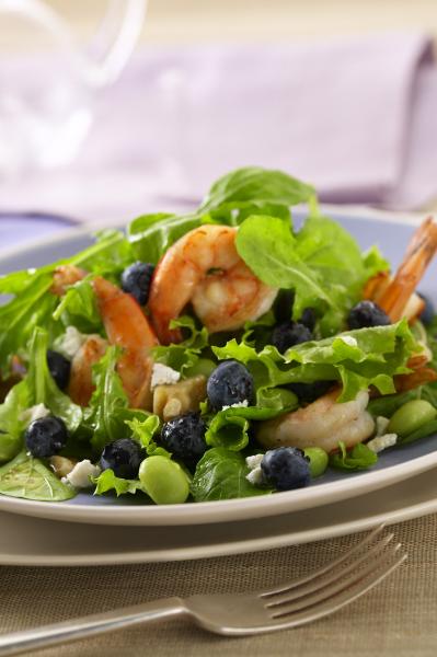 Blueberry Shrimp Salad with Lemon Vinaigrette